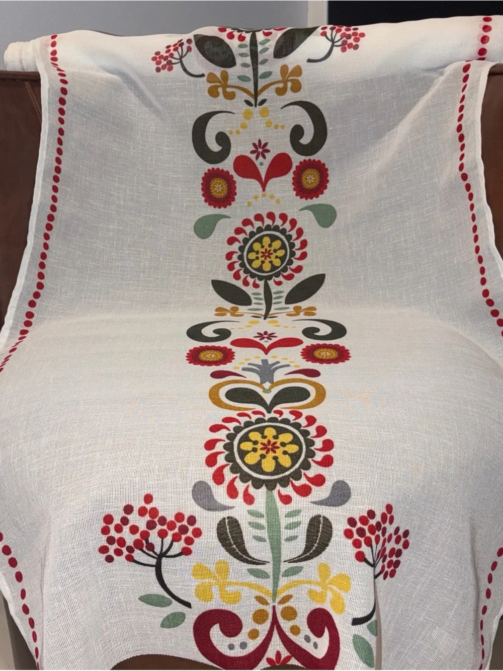 IKEA Akerkulla Fabric table runner  24X 118 Scandinavian Folk Art boho